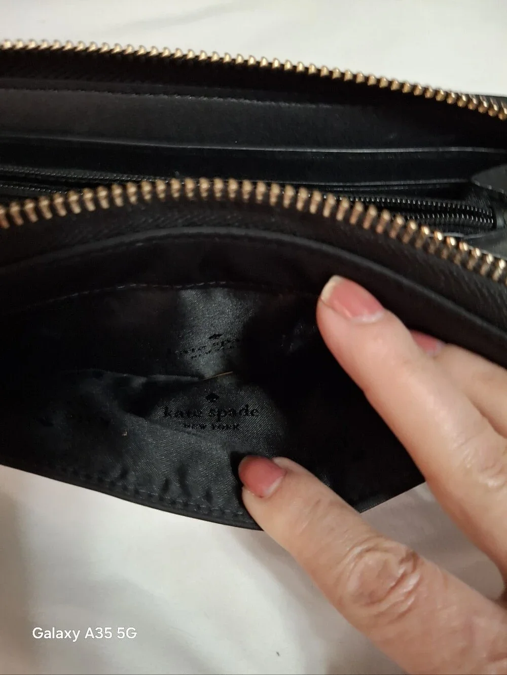 Kate Spade Chelsea Black Nylon zip around wallet